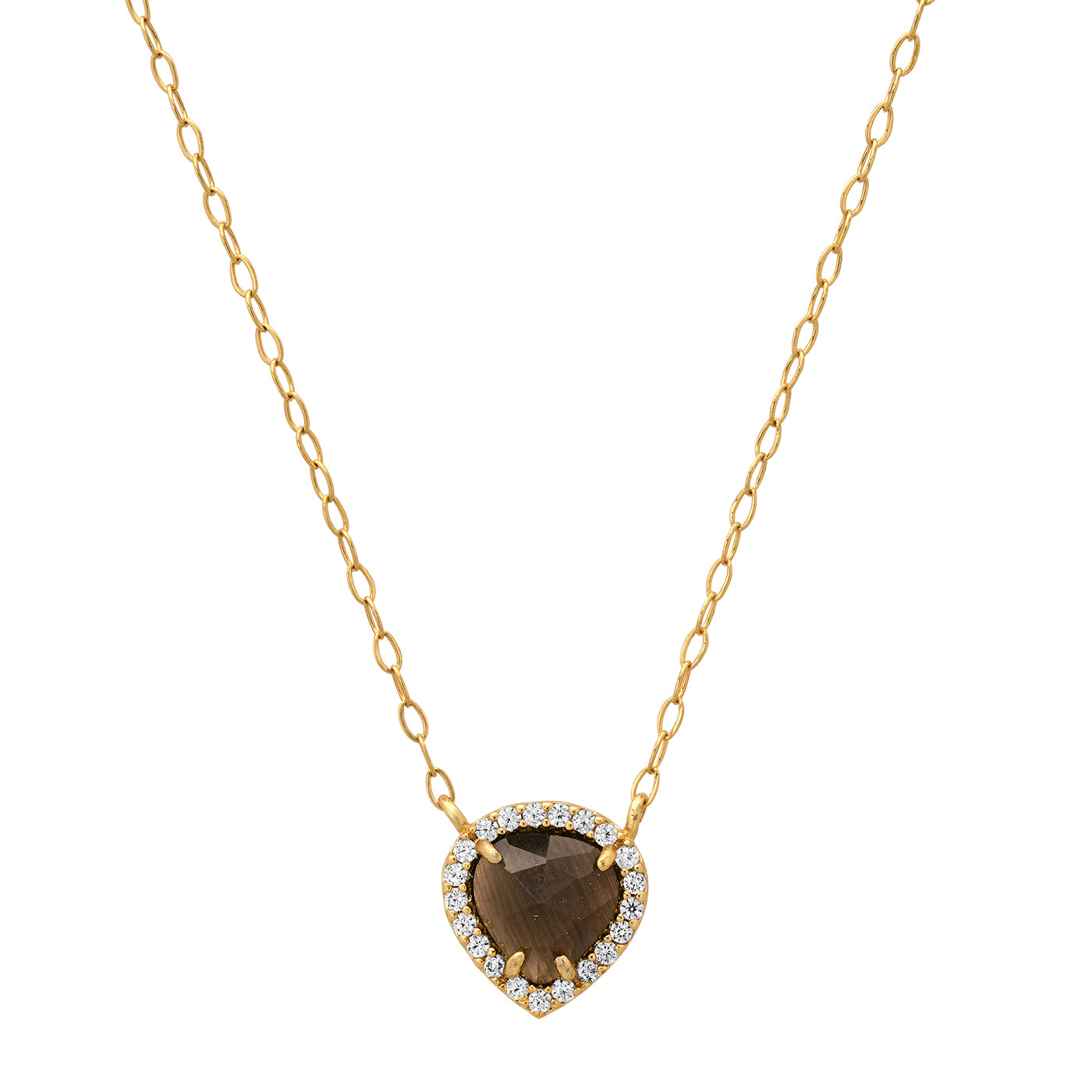 Smoky Glow Pear Necklace