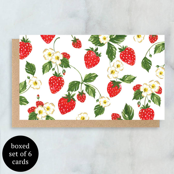 Strawberries Mini Cards- Boxed Set of 6