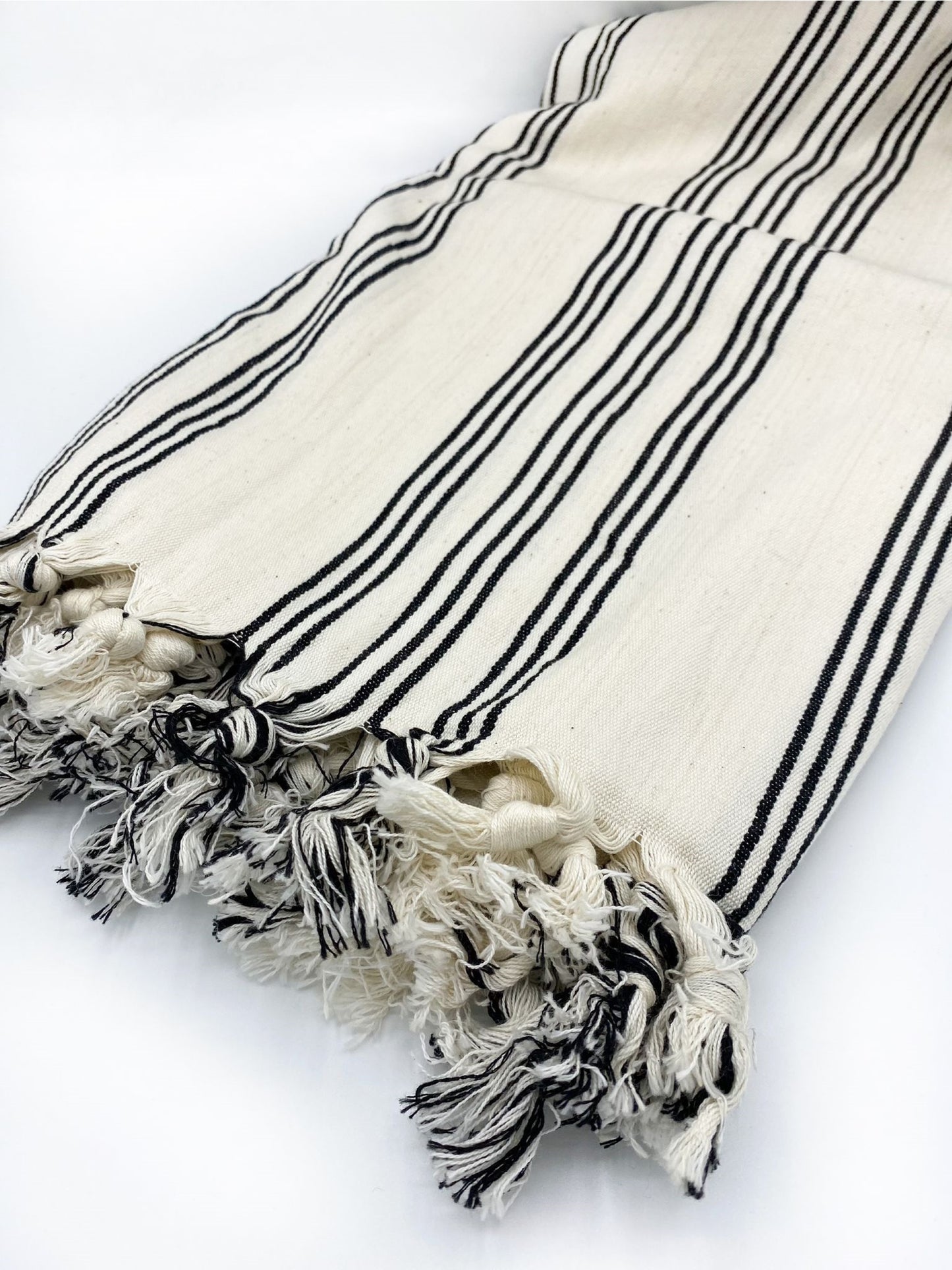 Turkish Cotton Throw Blanket/Towel - Black Stripes