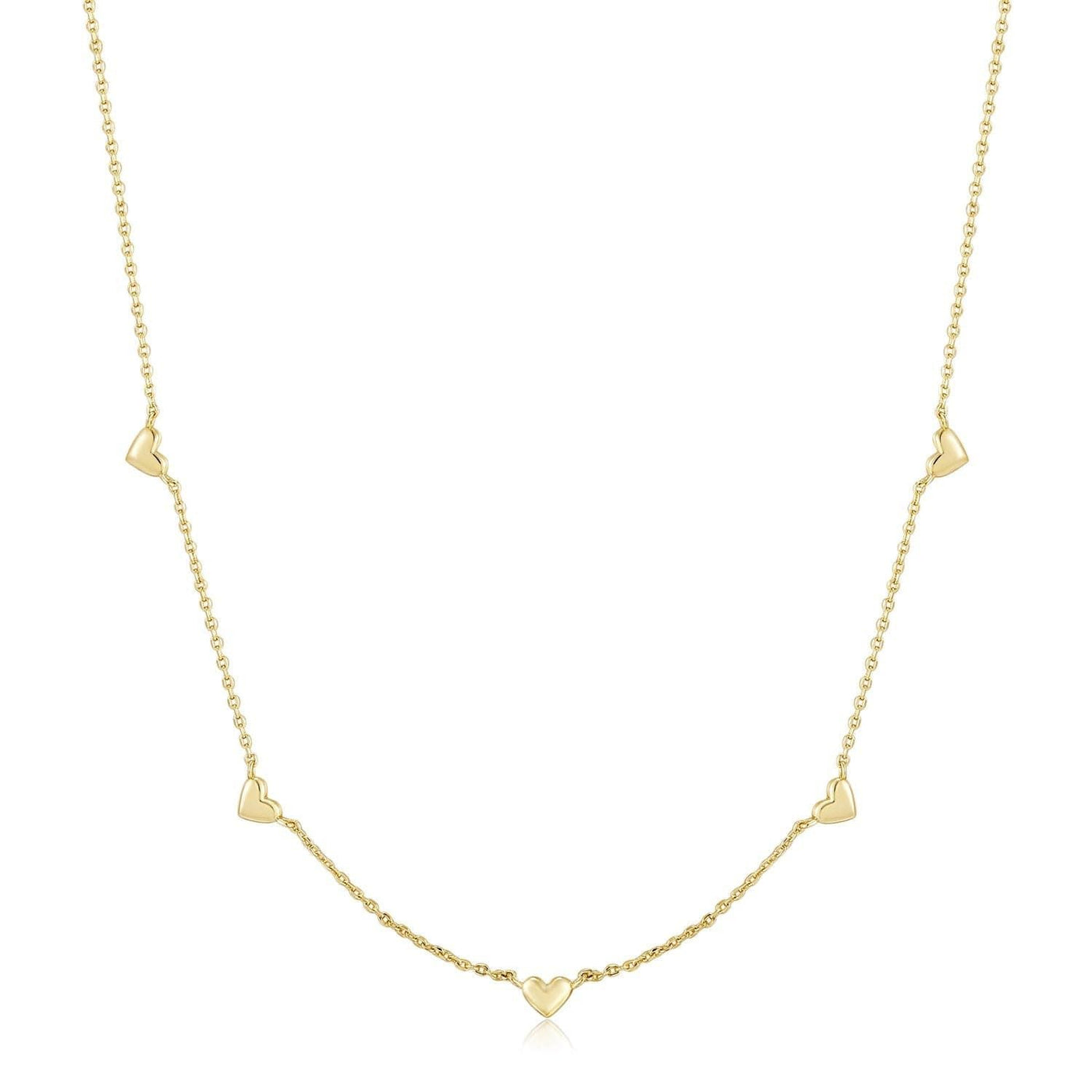 Multi Micro Heart Necklace- Gold Vermeil