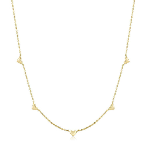 Load image 1 in gallery view. Multi Micro Heart Necklace- Gold Vermeil