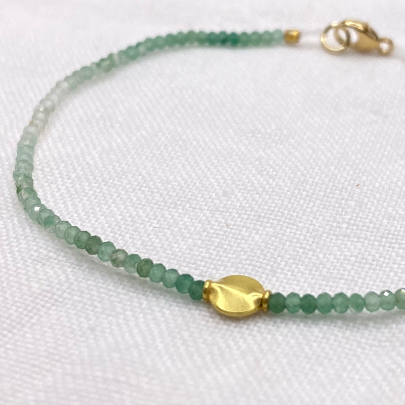 Bracelet with Aventurine and 18 Karat Gold