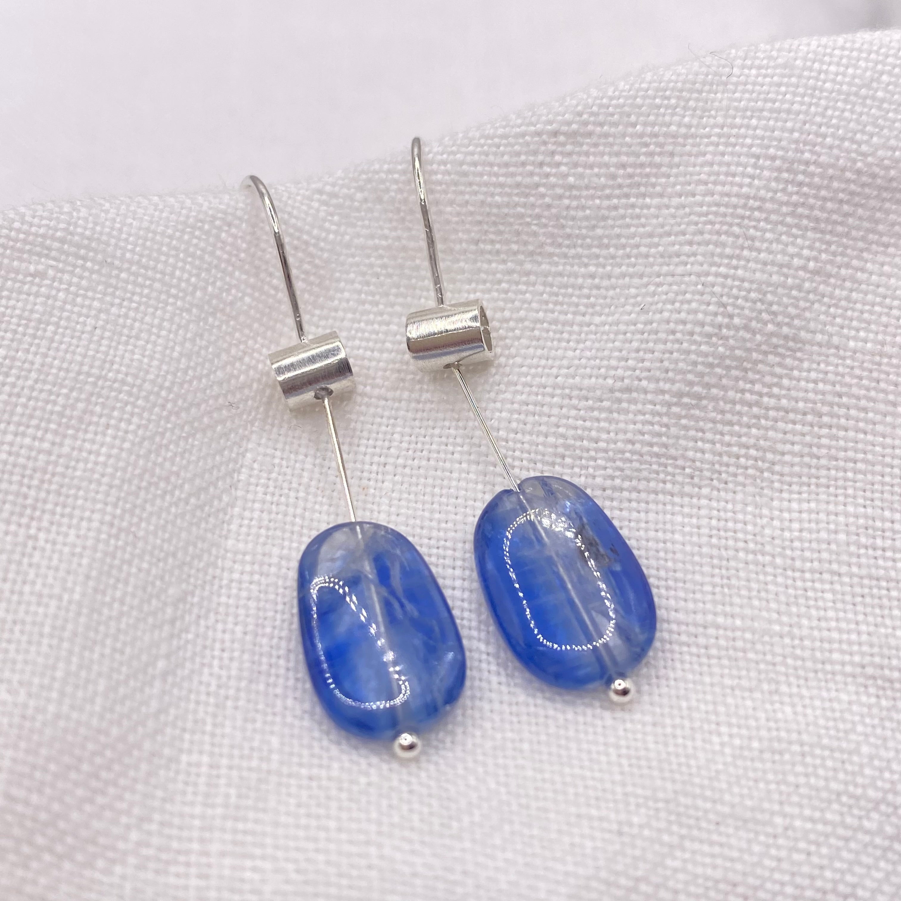 Large Pivot Smooth Blue Kyanite Earrings Serena Kojimoto