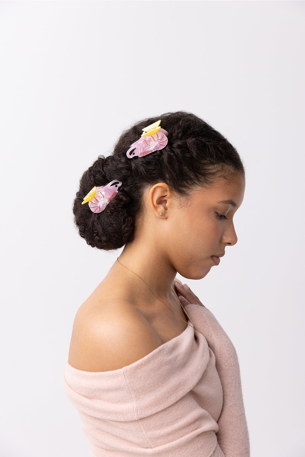 Rhinestone Shrimp Cocktail Hair Claw Clip