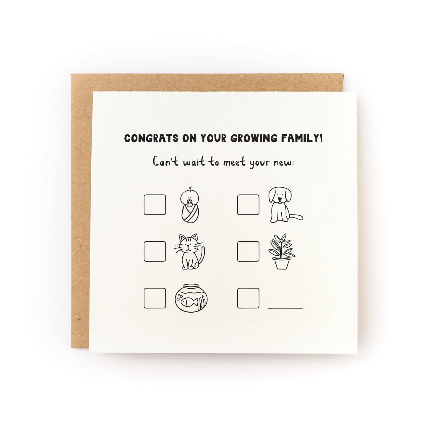 Congrats Growing Family Letterpress Card
