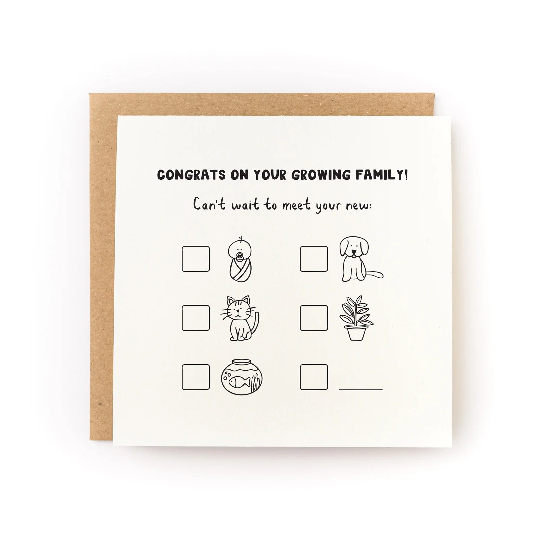 Congrats Growing Family Letterpress Card