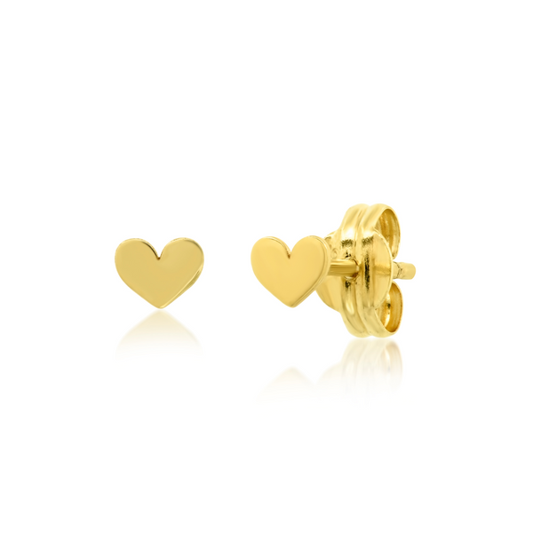 14k Gold Heart Studs