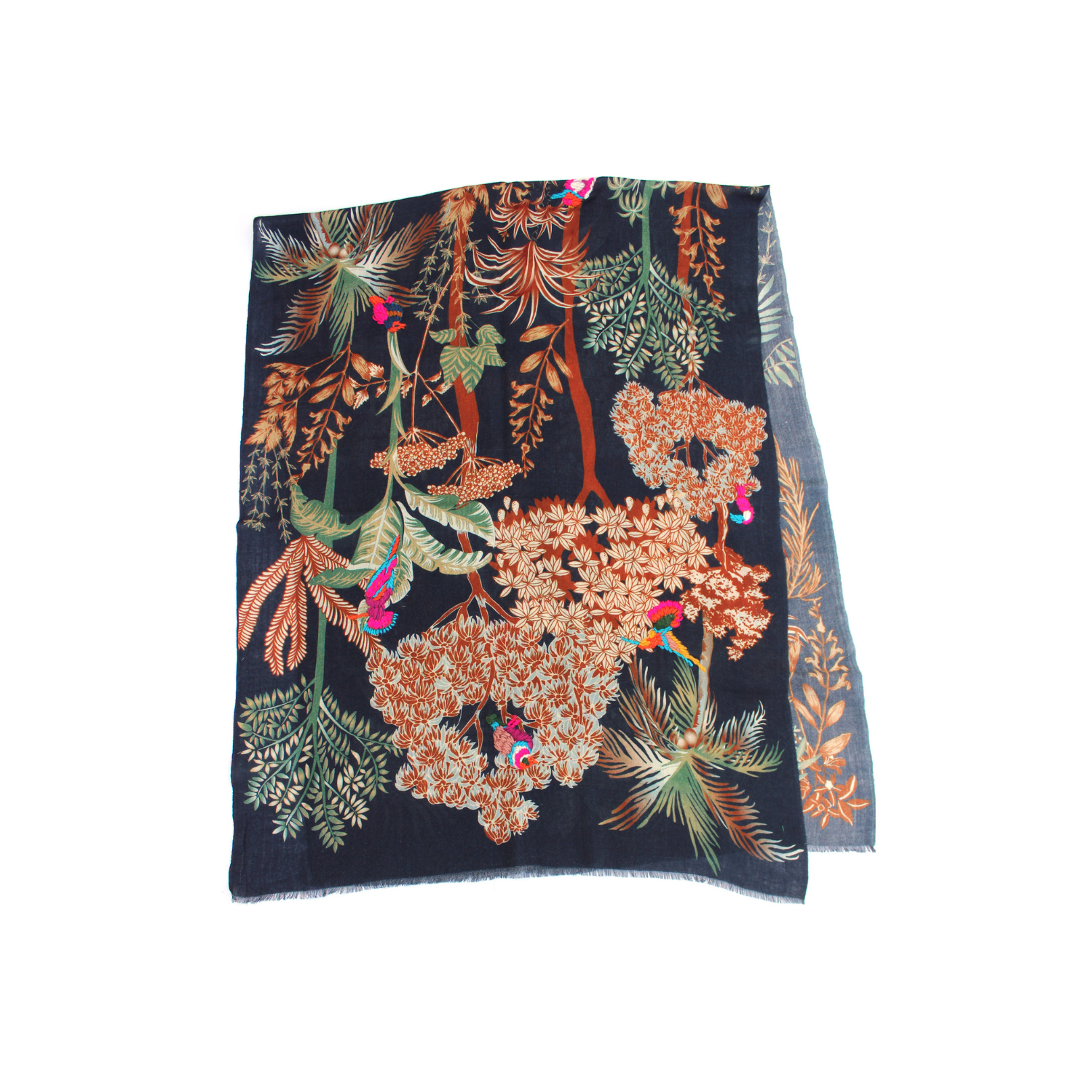 Wool Scarf Tropical/Black