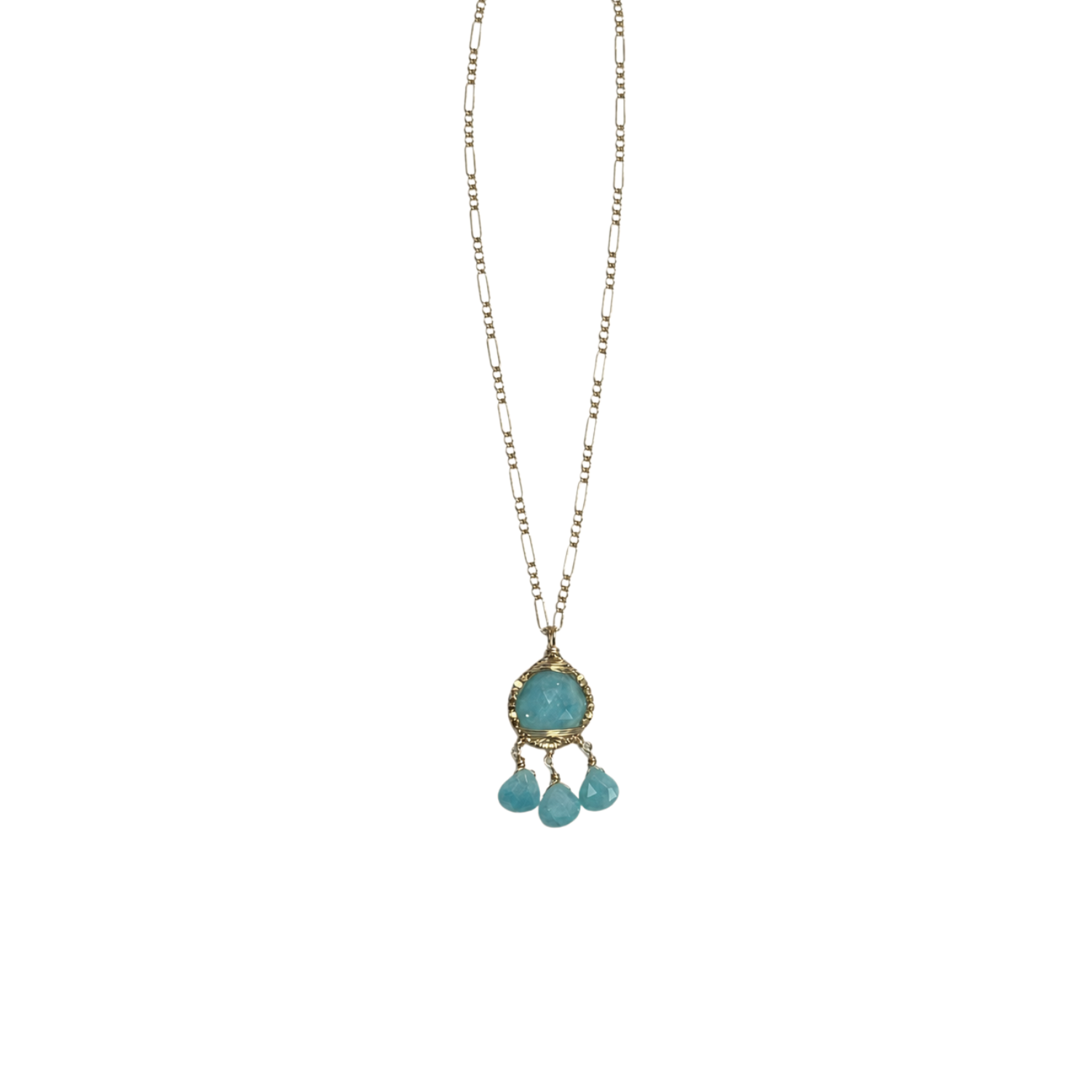 Amazonite Dangles Pendant on Fancy Chain