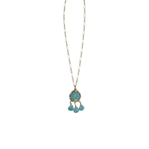 Load image 1 in gallery view. Amazonite Dangles Pendant on Fancy Chain