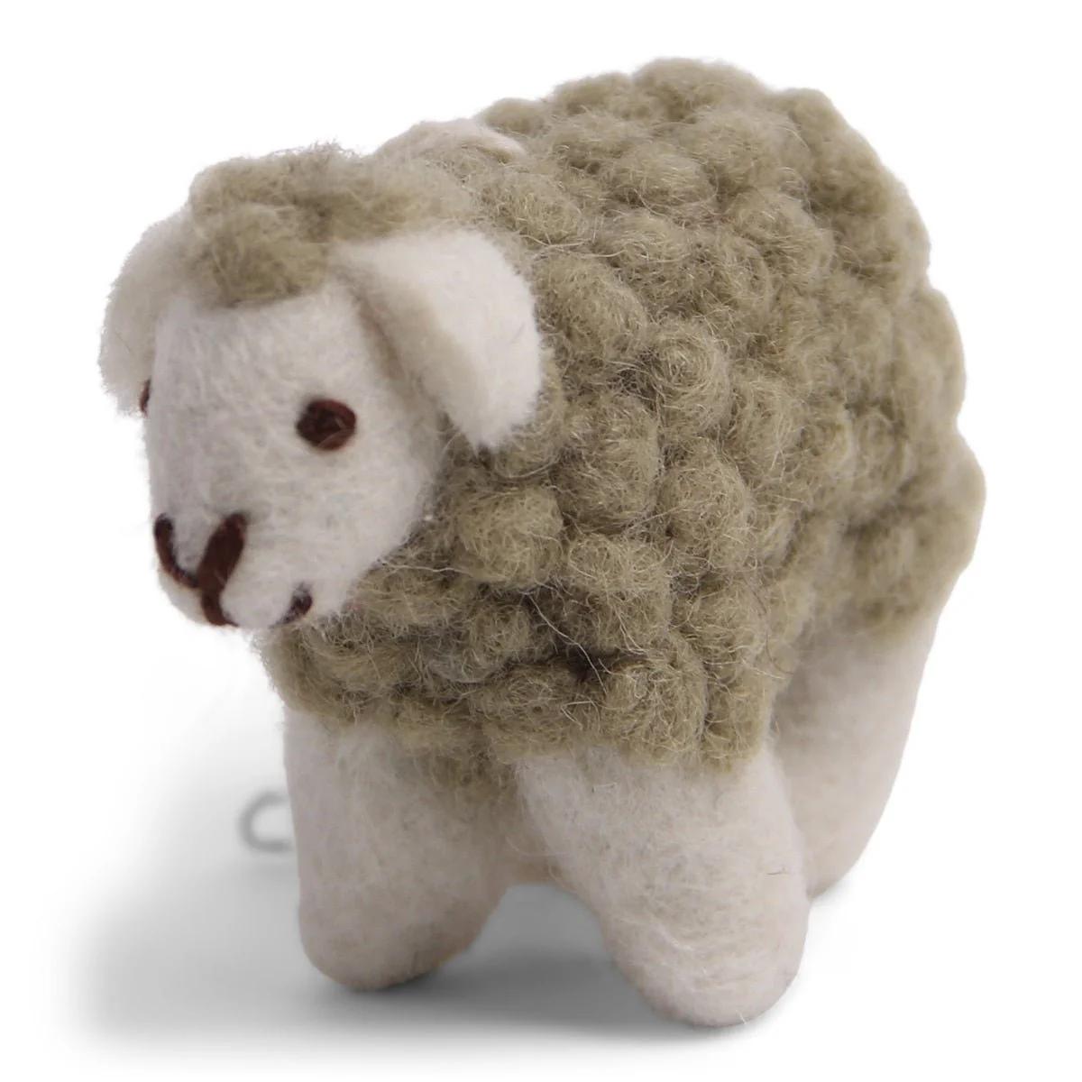 Mini Sheep Ornament - Dusty Green