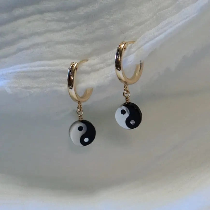 Mother of Pearl Yin Yang Earrings