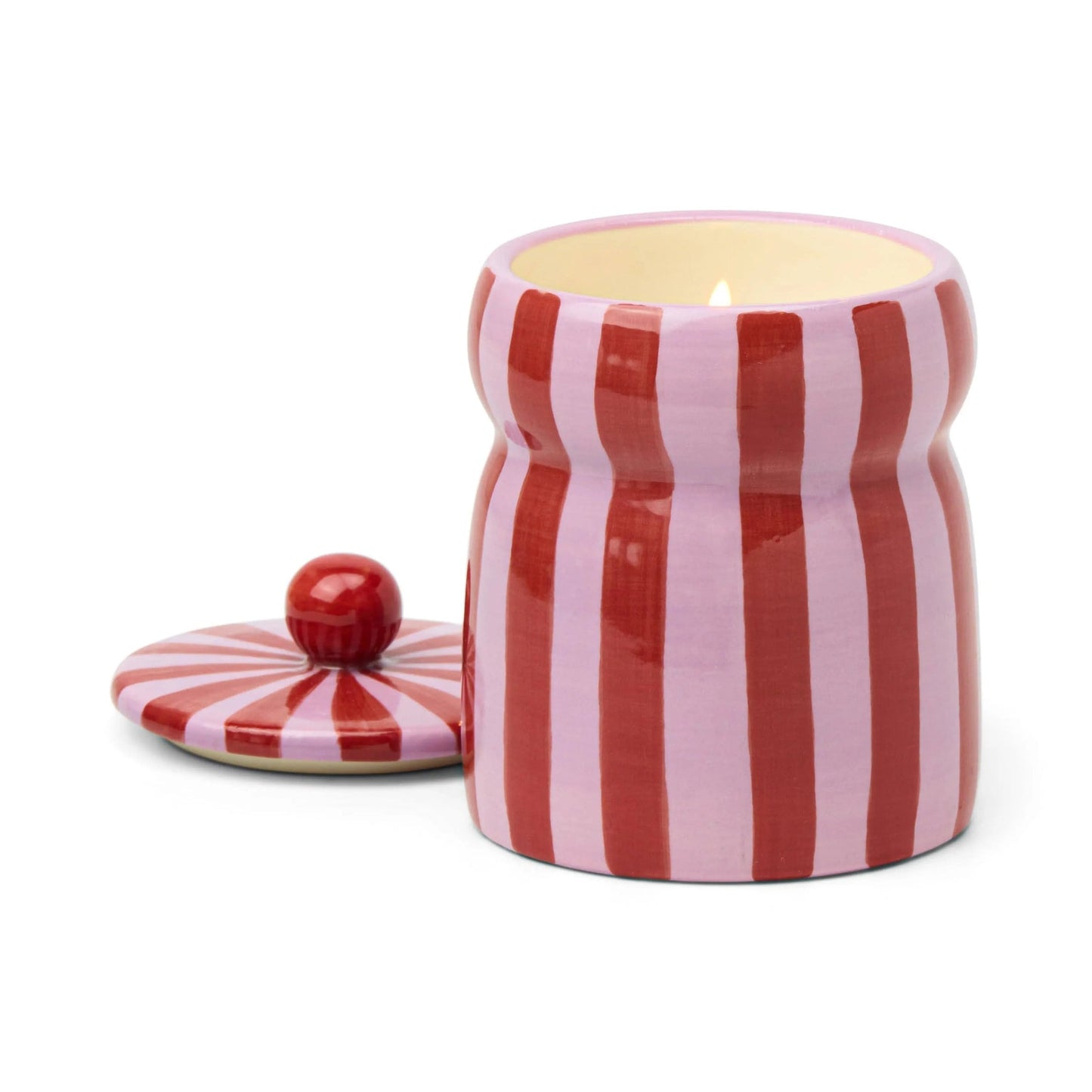 Striped Cabana 6.5 oz Candle - Pink Peppermint