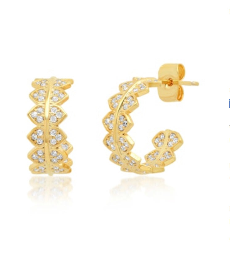 Mini Triangle Huggie Earrings