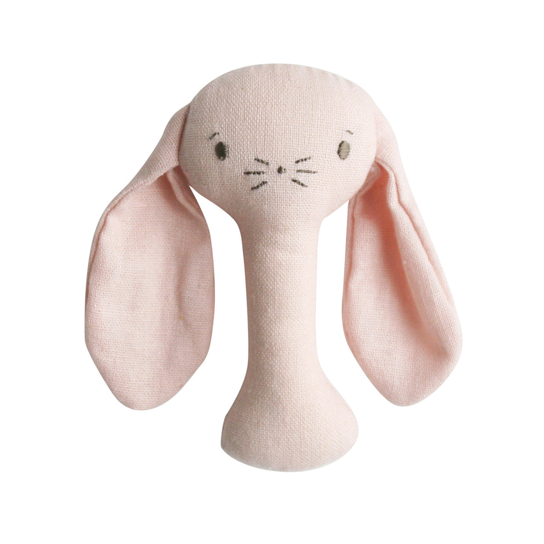 Bobby Bunny Stick Rattle - Pink Linen