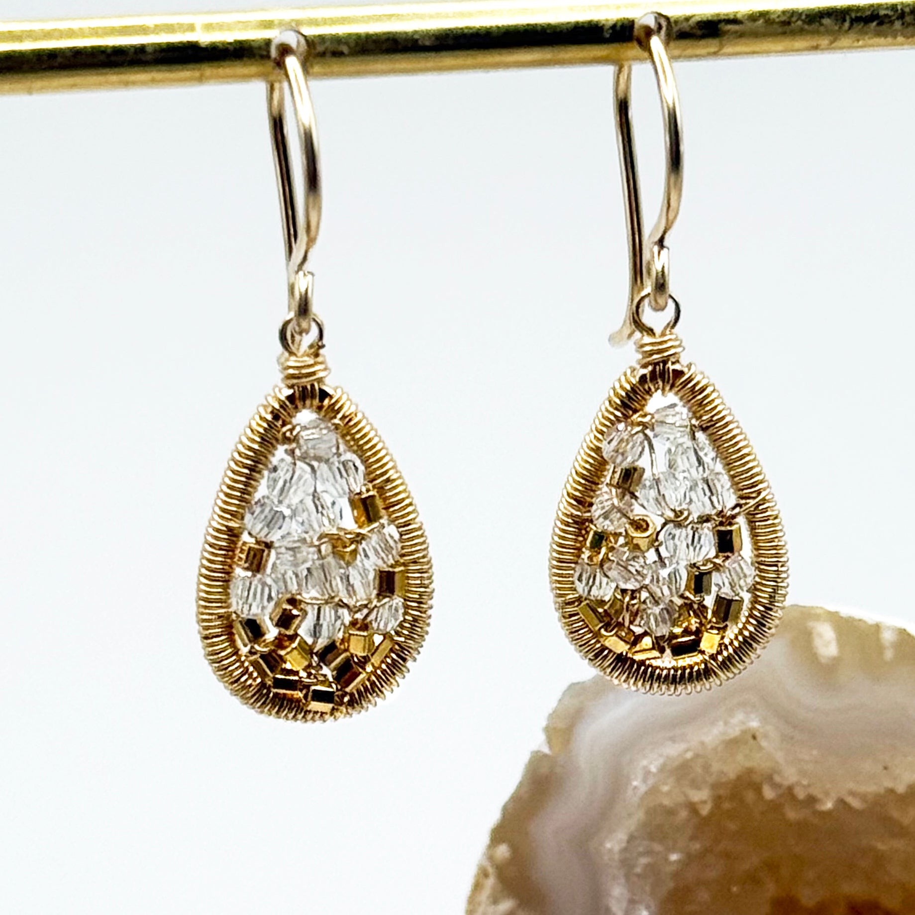 Small Mosaic Pear Drop Earring
