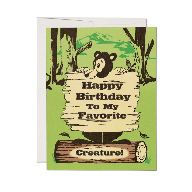 Bear Announcement Birthday Card