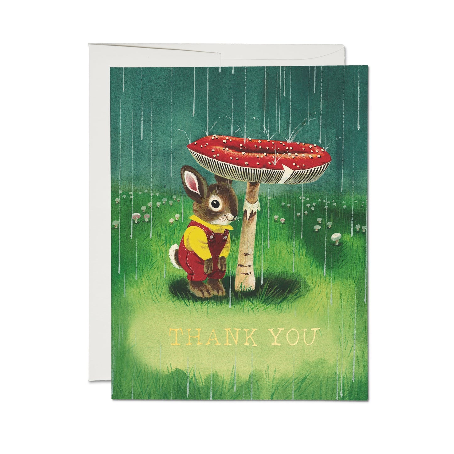 Bunny and Mushroom Thank You Card