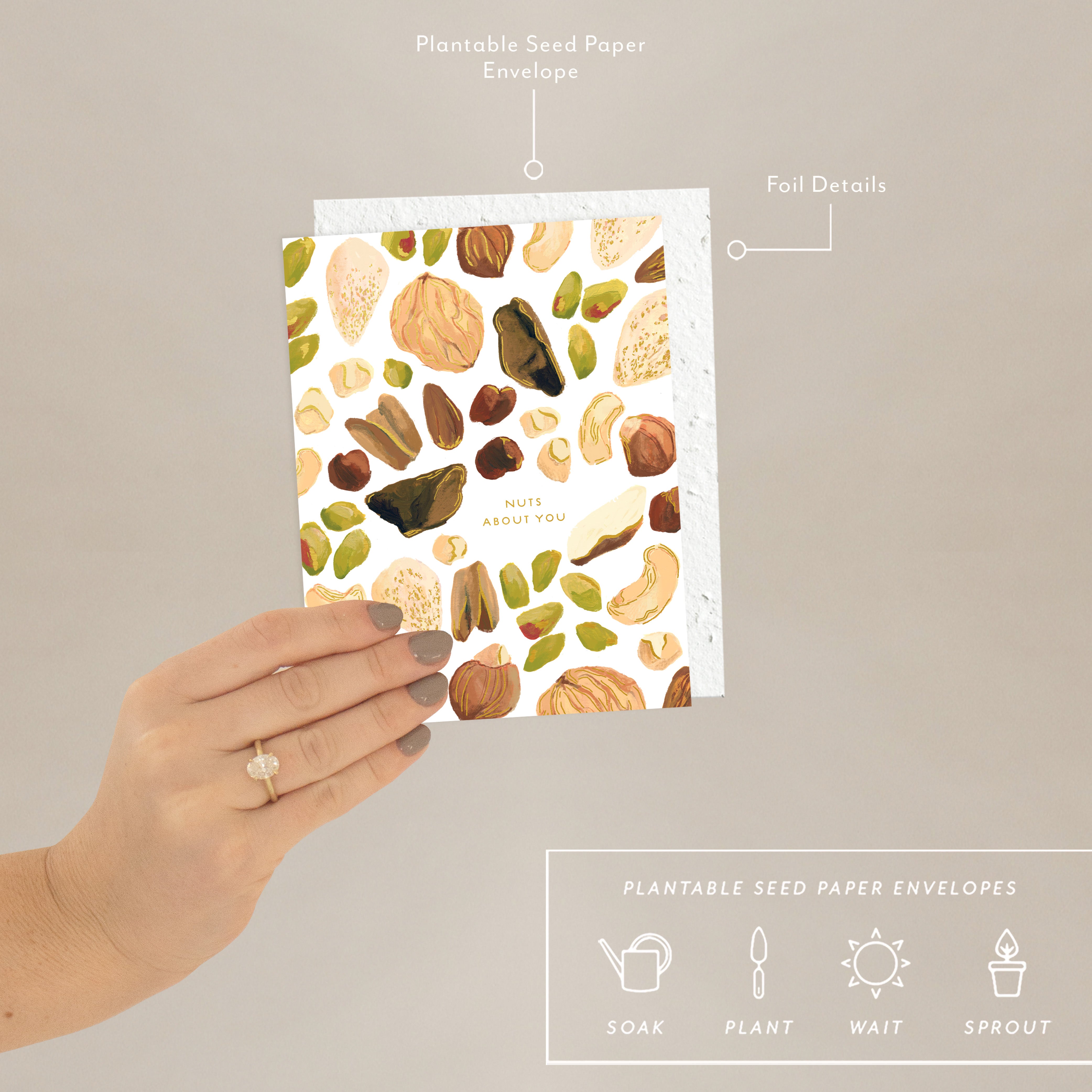 Mixed Nuts Love Friendship Card Seedlings