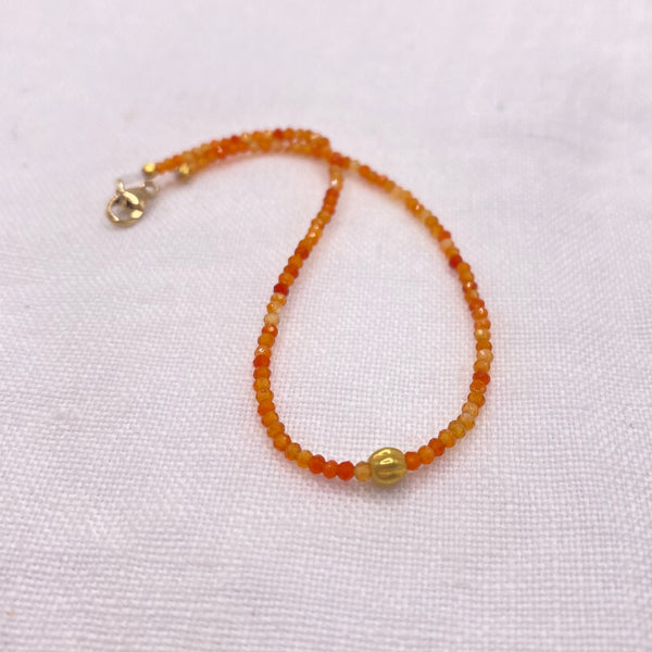 Bracelet with Carnelian and 18 Karat Gold