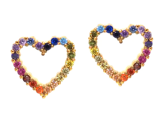Heart Mini Rainbow Studs
