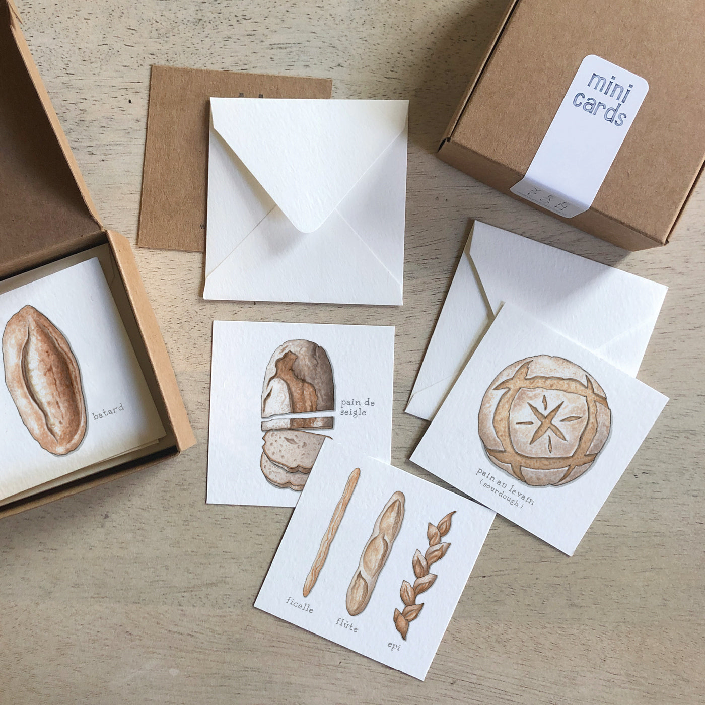 Mini Cards Set / French Breads