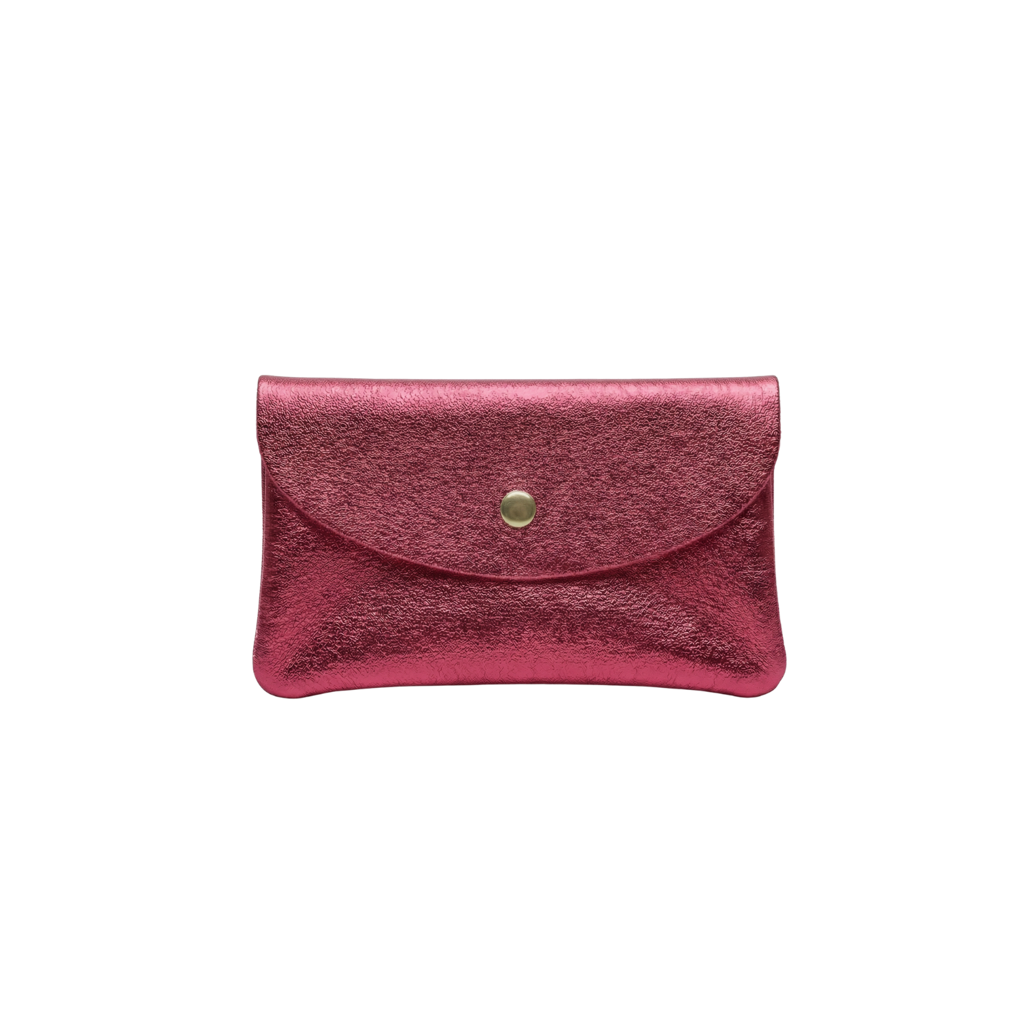 Mini Wallet- Metallic Leather - Flamingo