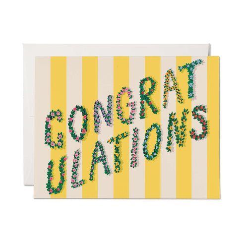 Load image 1 in gallery view. Yellow Stripes Congrats Greeting Card