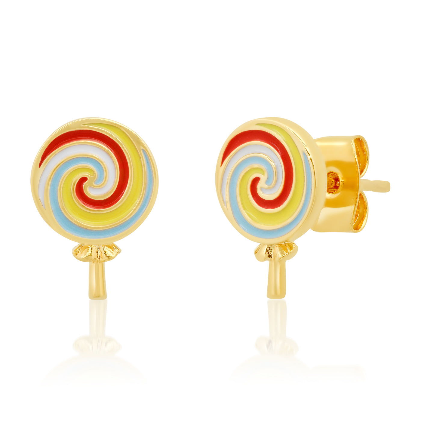 Enamel Rainbow Lollipop Studs