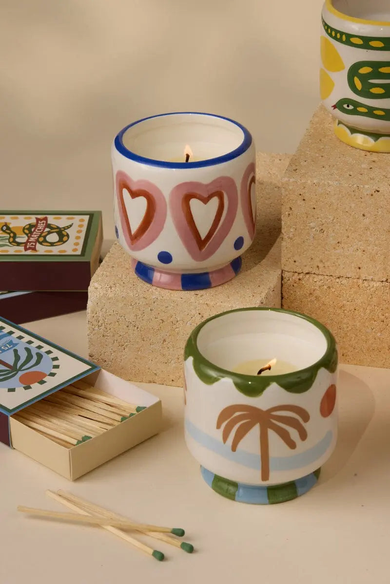 A Dopo Hearts Ceramic Candle -  Rosewood Vanilla Paddywax