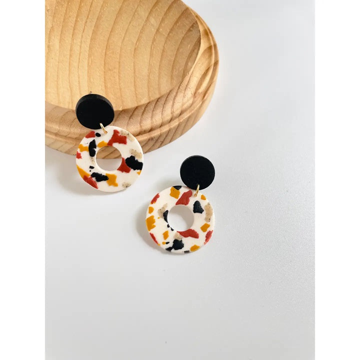 Terrazzo Circle Dangles