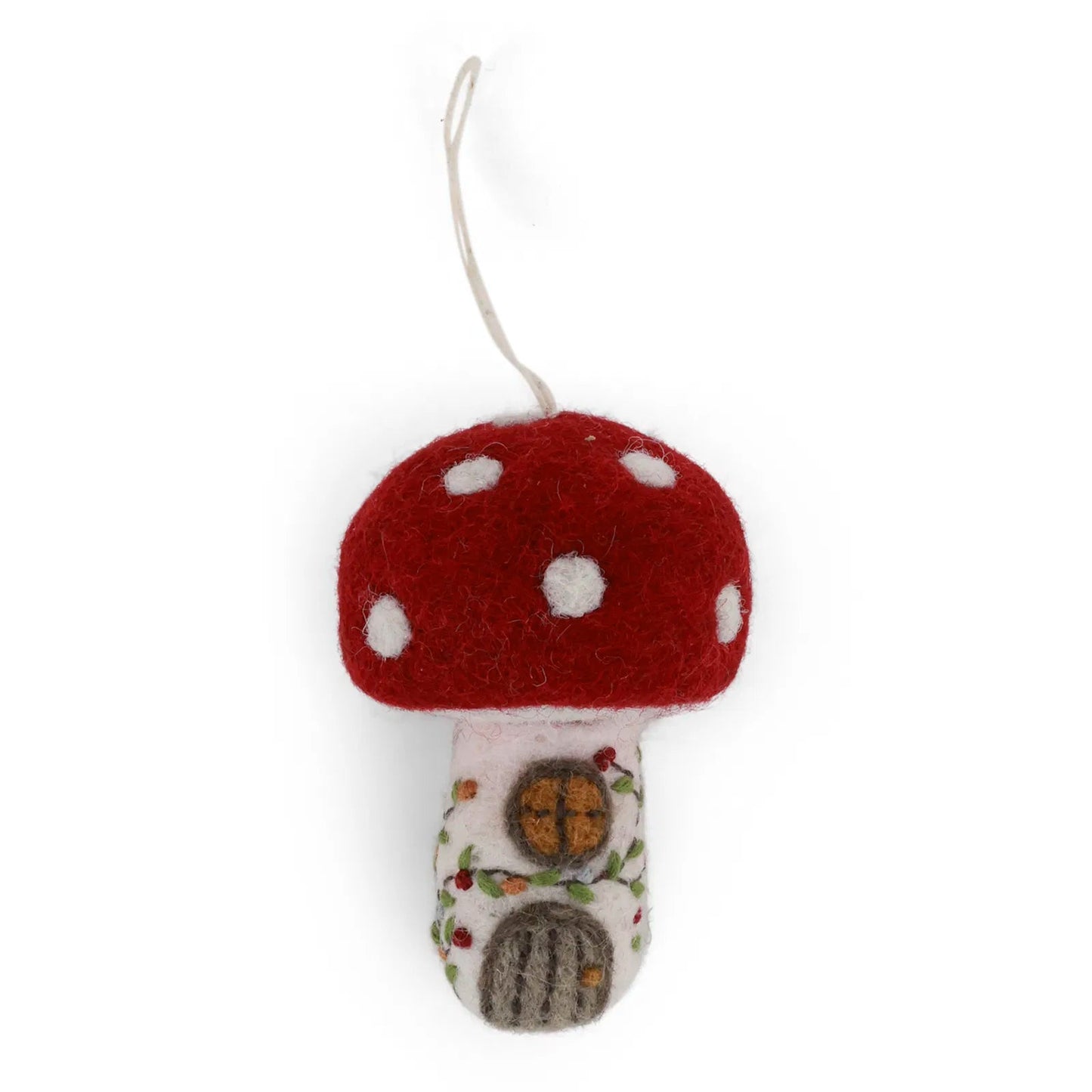 Mushroom House Felt Ornament