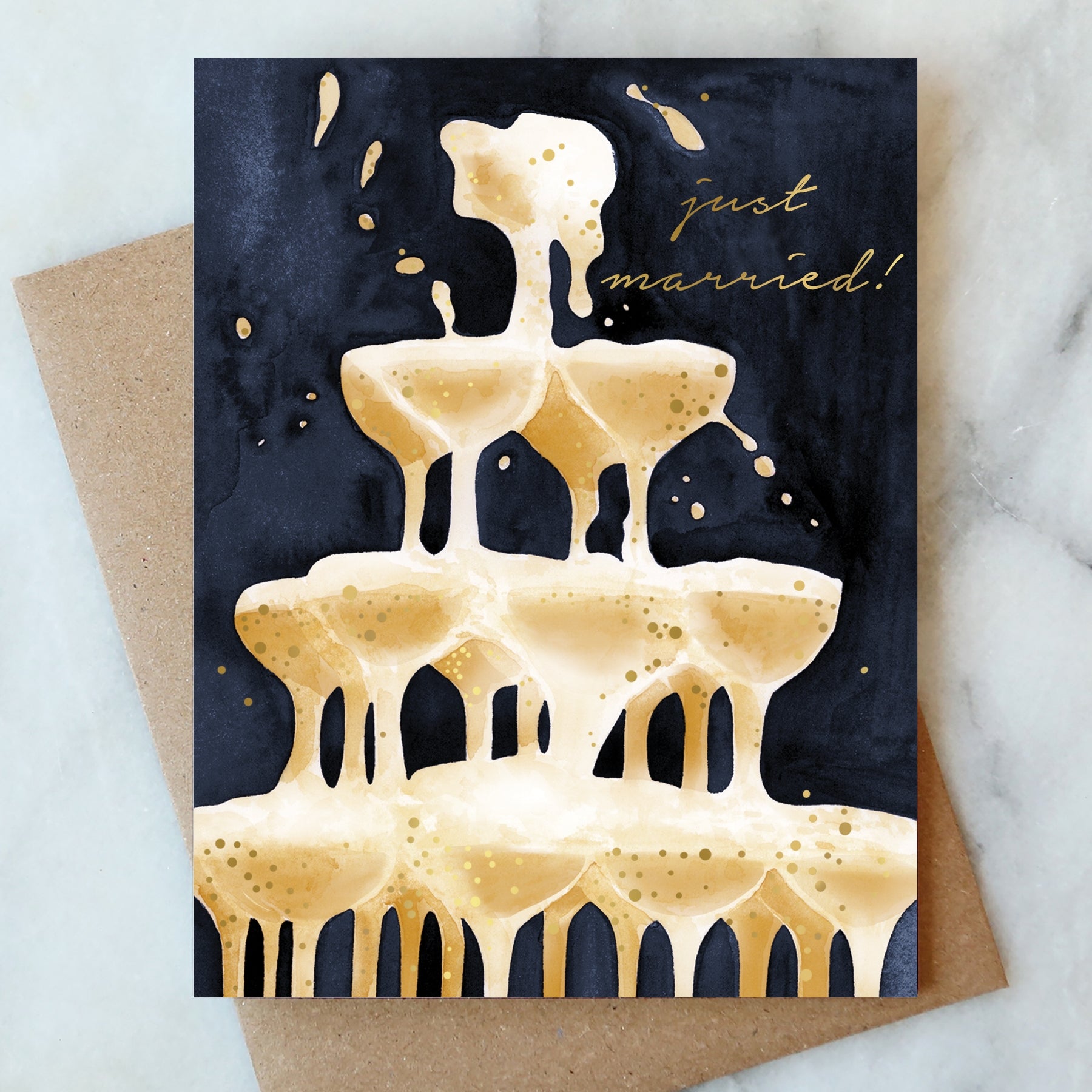 Wedding Bubbles Champagne Greeting Card Abigail Jayne Design