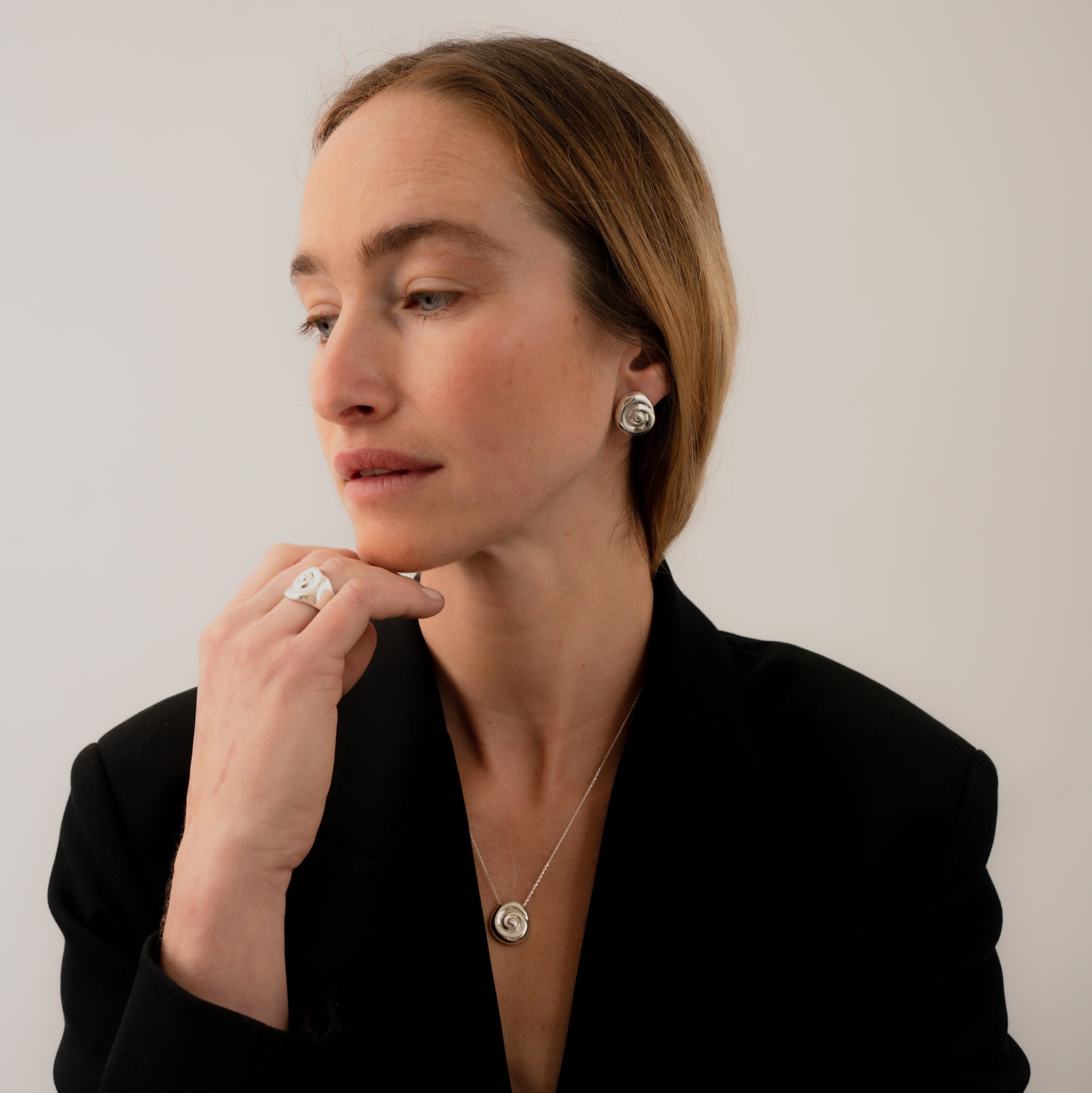 Small Compass Necklace - Silver