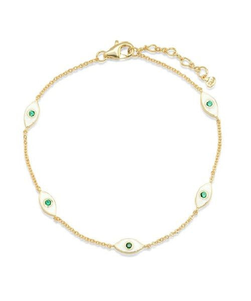 Load image 1 in gallery view. Evil Eye Enamel Chain Bracelet Tai Jewelry
