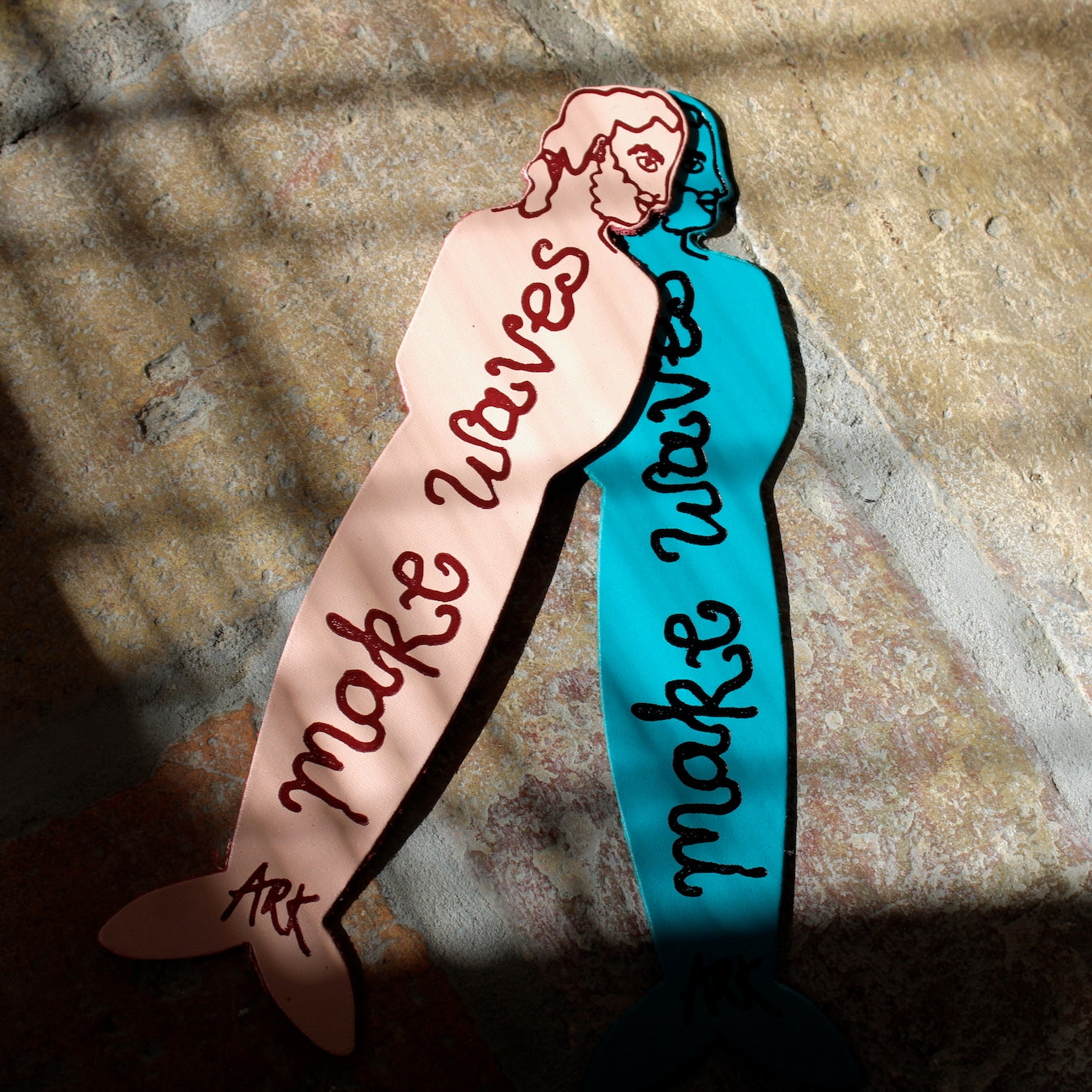 Mer-Man Leather Bookmark - Turquoise