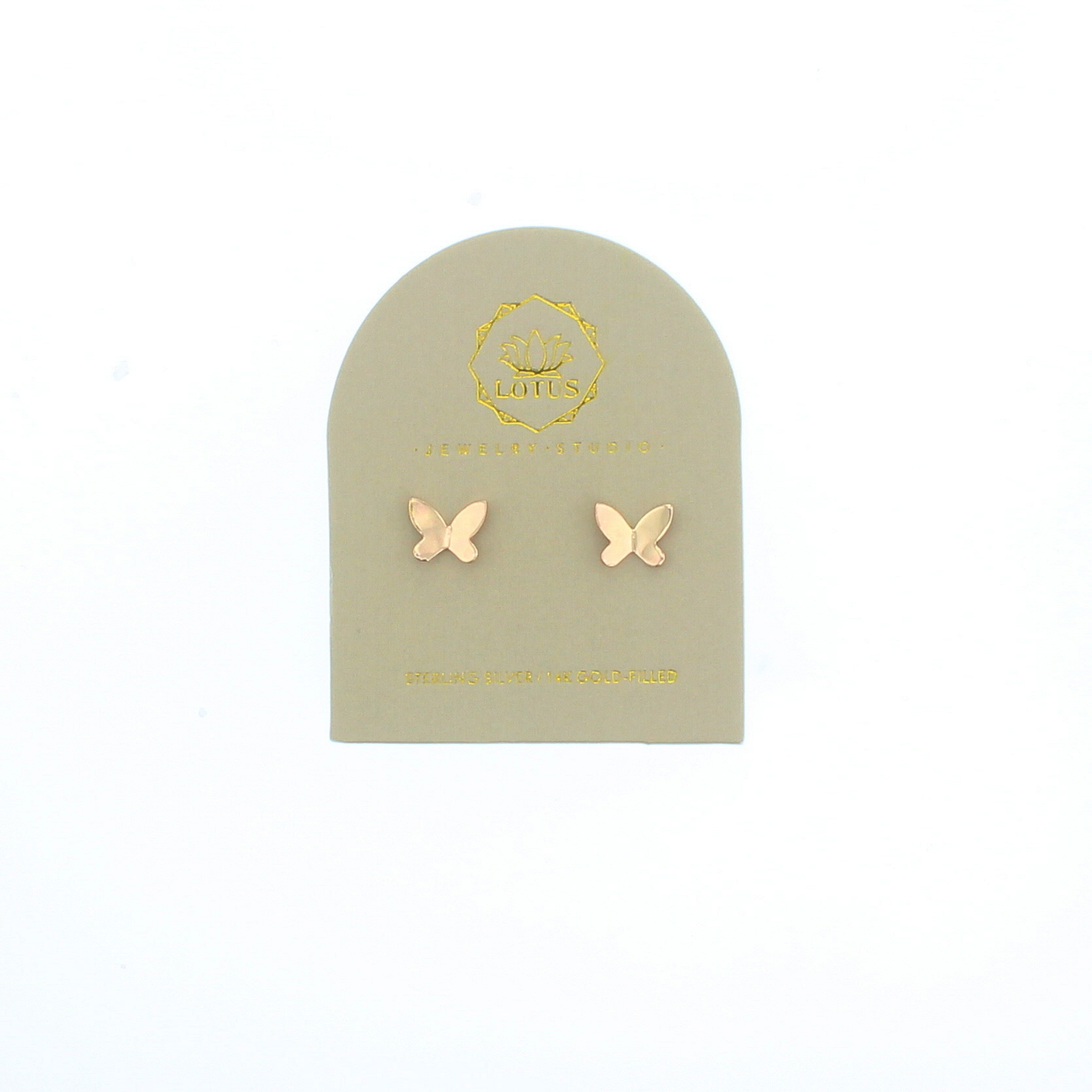 Gold Butterfly Stud on Card