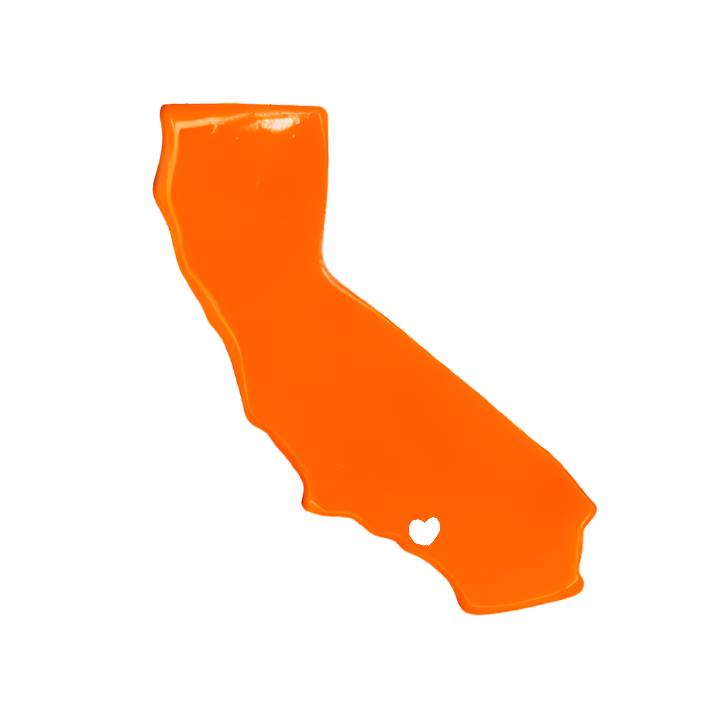 Los Angeles, California Ceramic Magnet - Orange with White Heart AO Clay