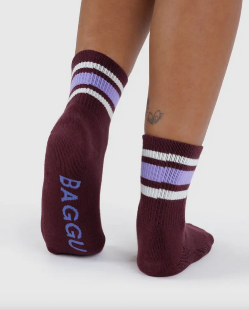 Load image 1 in gallery view. Ribbed Sock - Mahogany Stripe