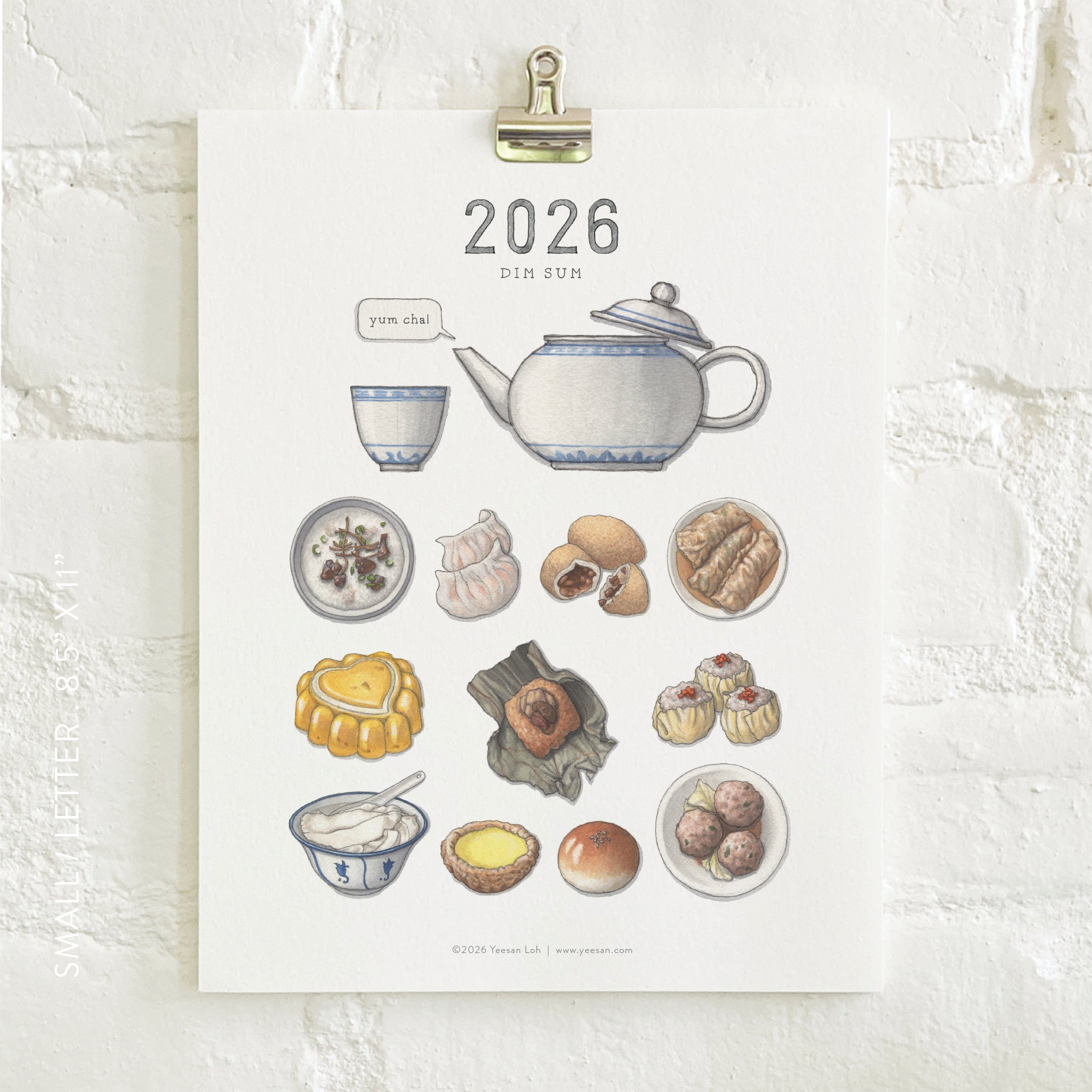 2026 Calendar- Small - Dim Sum
