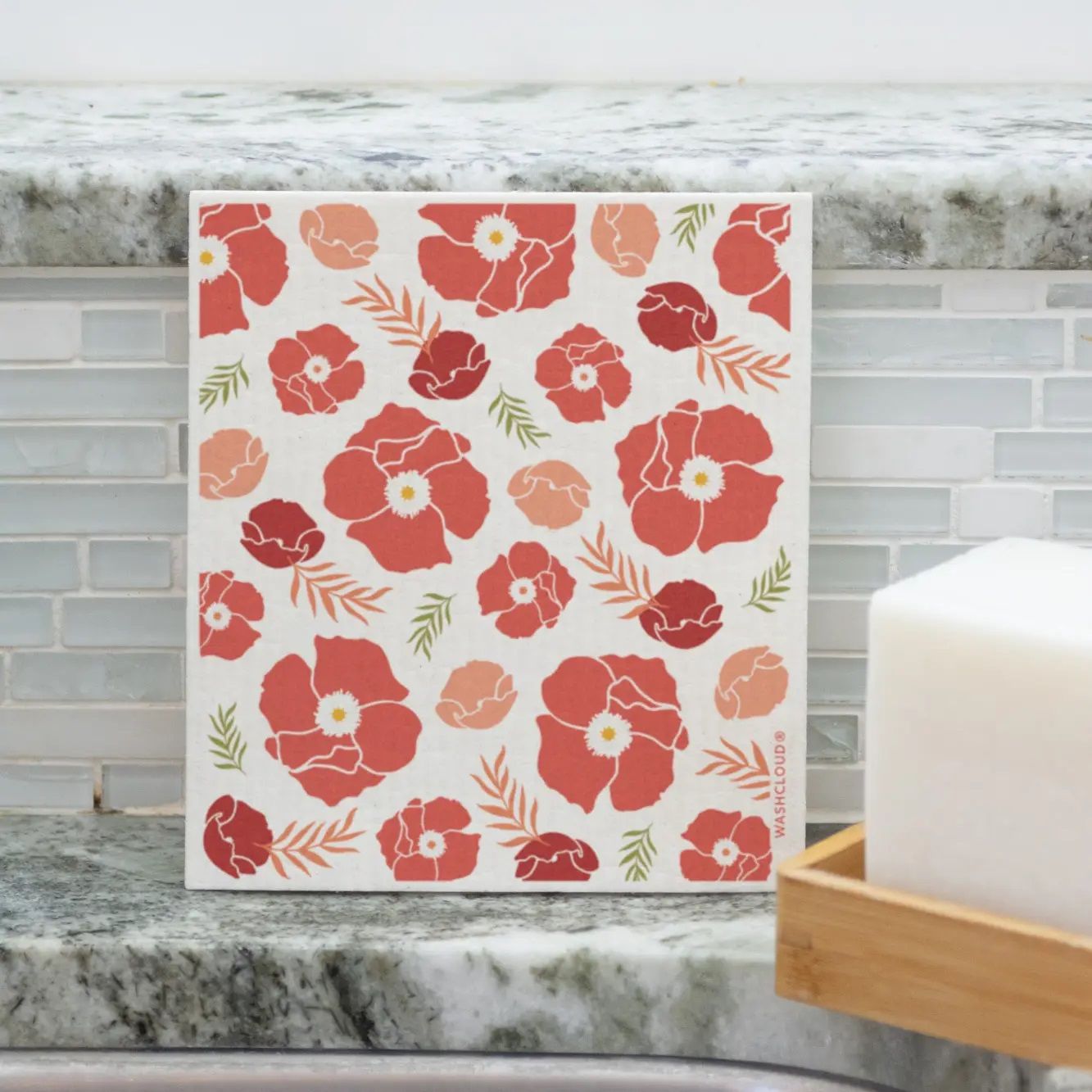 Washcloud® Scarlet Poppy™ Nordic Dish Washing Sponge Cloth No Tox Life