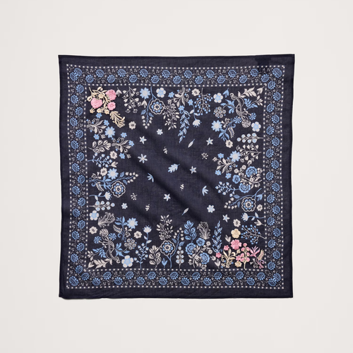 Load image 1 in gallery view. Cotton Scarf/Bandana -  Navy Rose