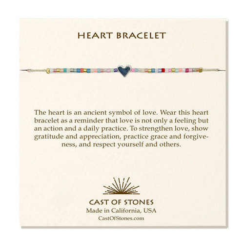 Load image 1 in gallery view. Beaded Heart Bracelet - Silver Sweetheart