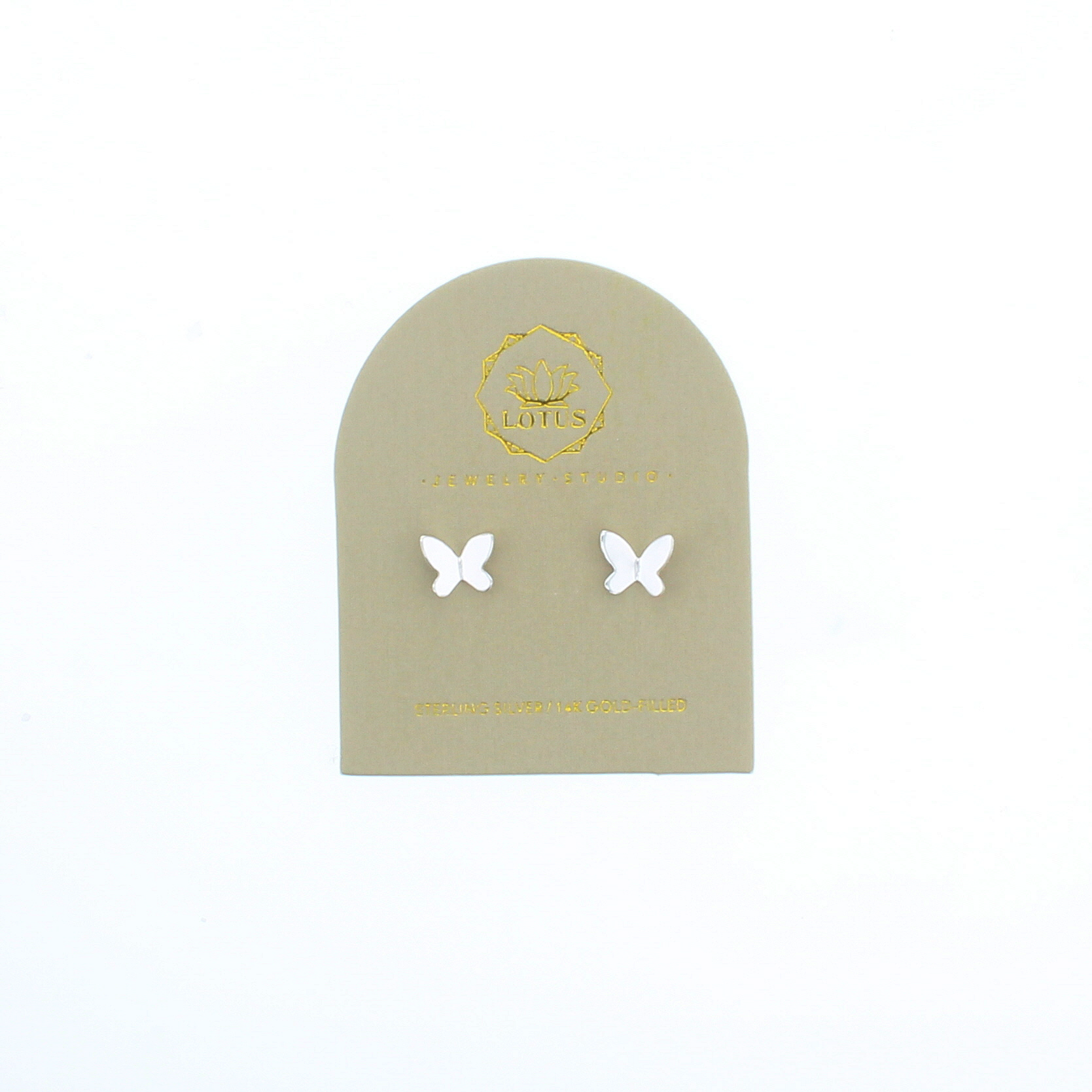 Sterling Butterfly Stud on Card