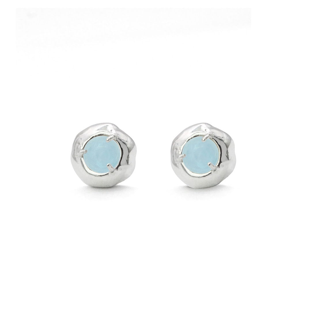 Keeper Studs Silver - Aquamarine