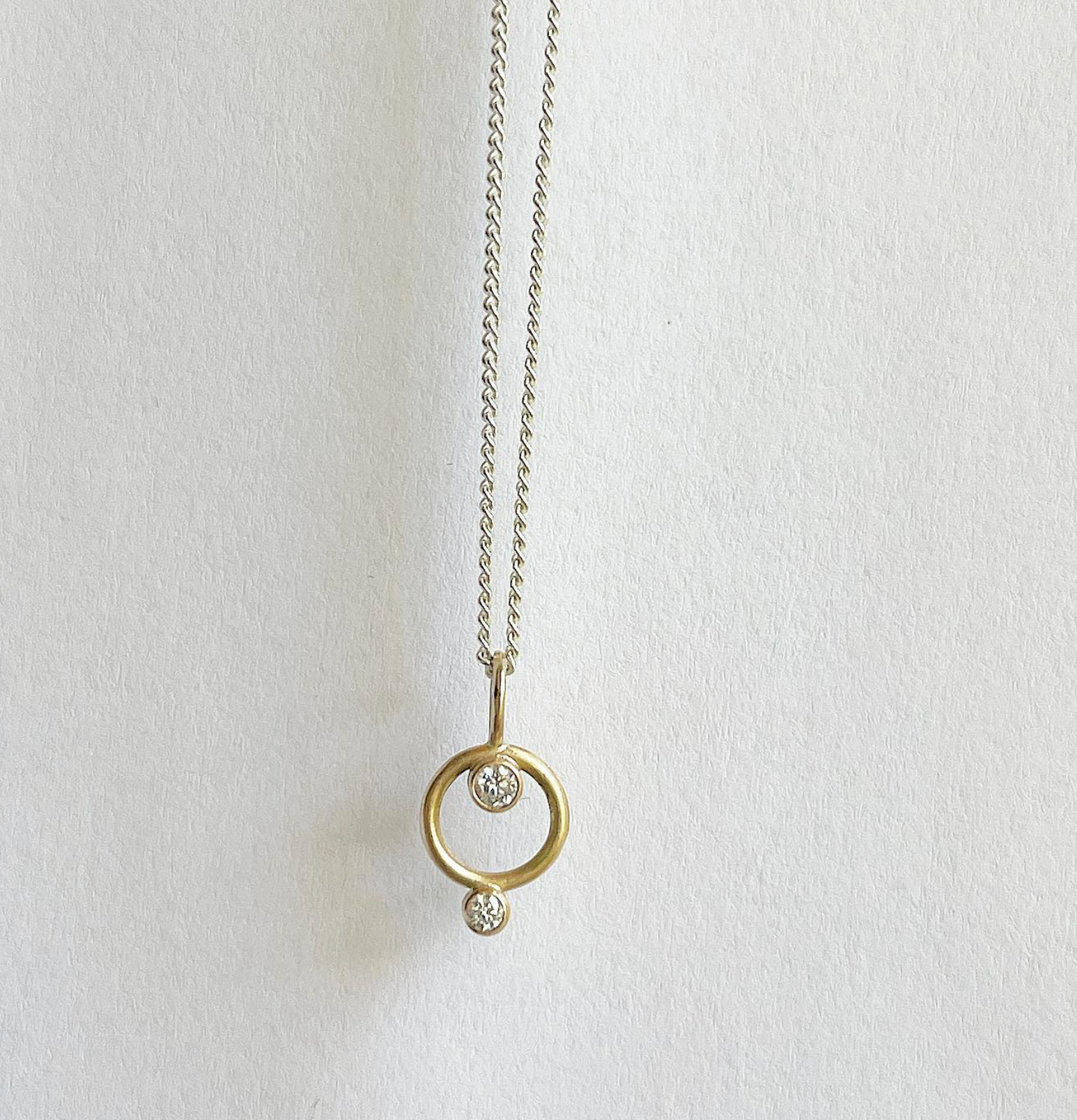 Baby Sparks Circle Necklace with Diamonds