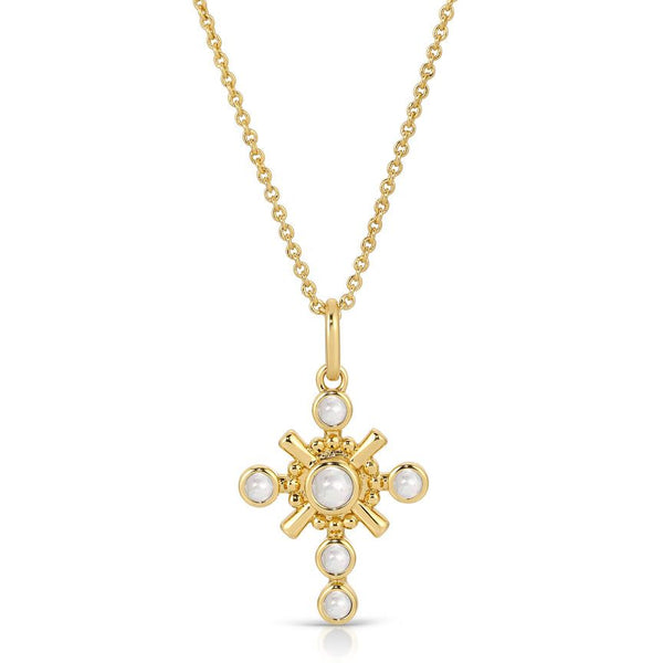 Gothic Cross Pendant - Pearl