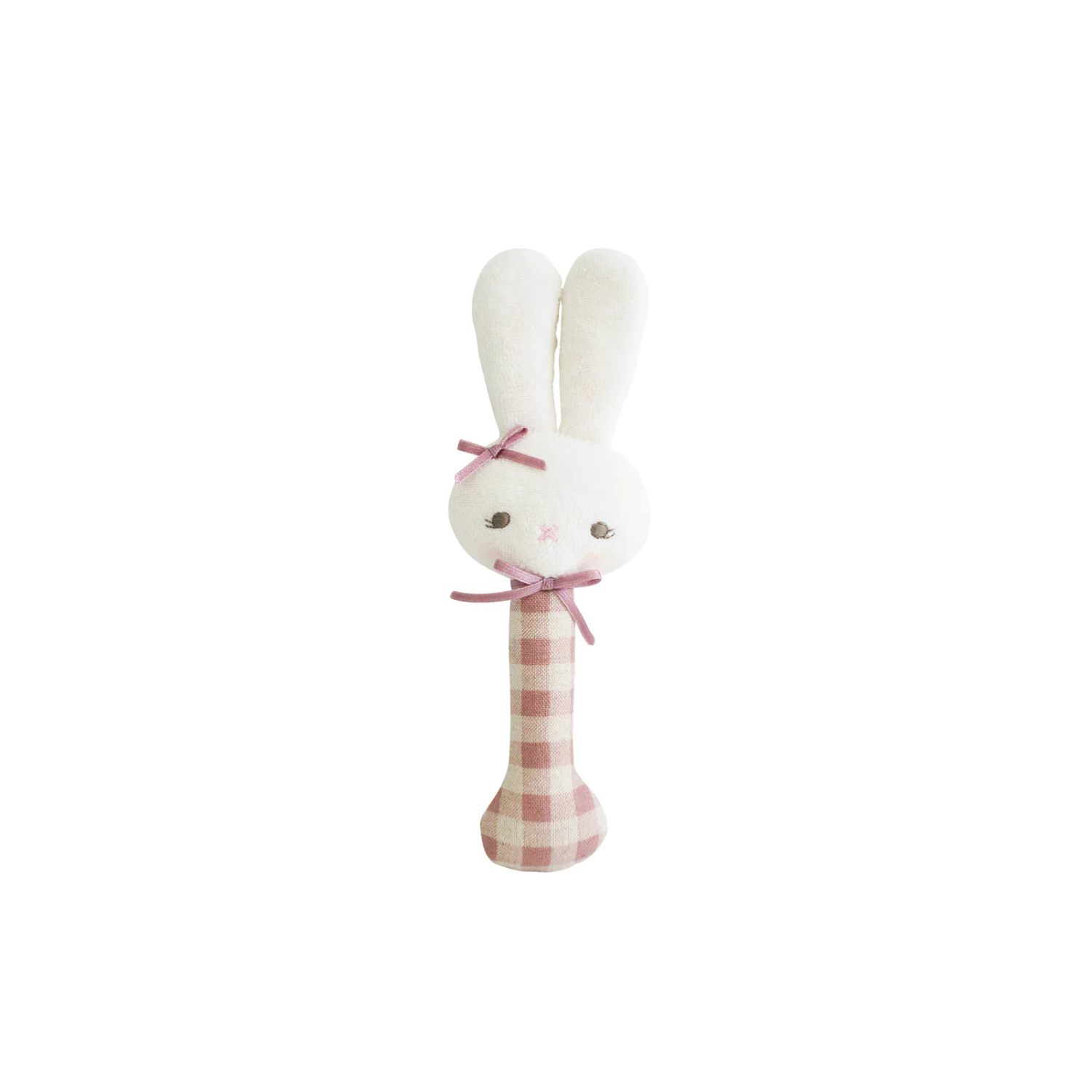 Bunny Stick Rose Linen Check