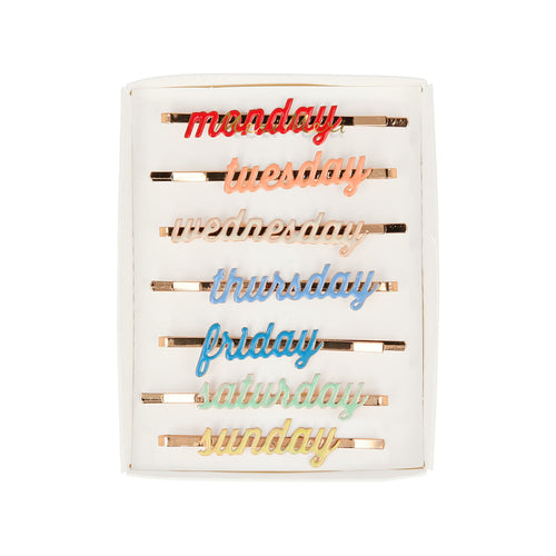 Load image 1 in gallery view. Enamel Week Day Hair Slides