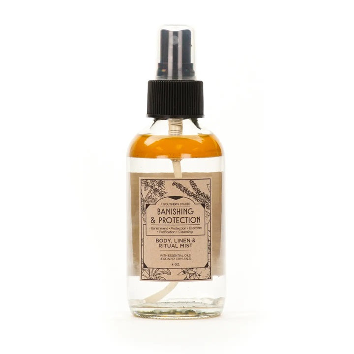 Banishing & Protection Ritual Mist with Crystals and Essential Oils- 4oz